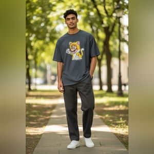 Nintendo Charcoal T-Shirt with Cat Mario Design